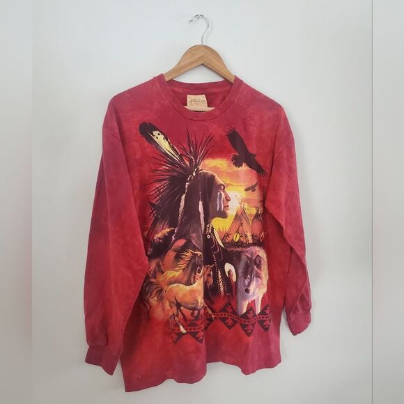 The Mountain Native American print long sleeve in size Large - Picture 6 of 7